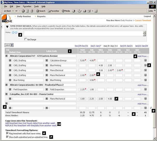 Timesheet, TSWK Format