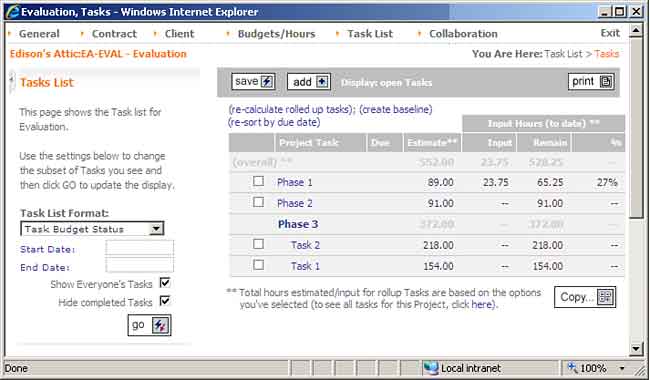 PD:Task List (From Estimate Item)