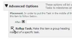 PD:Task Detail (Mark as Rollup Task)