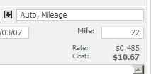 Expense Entry: Mileage