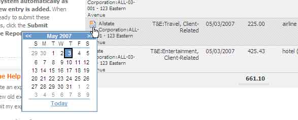 Expense Entry, Copy Item