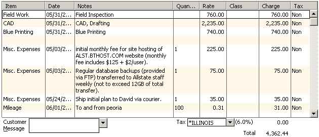QuickBooks Posting Format: Expense Detail Only
