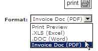 Print Invoice, Select Invoice Doc Format Option