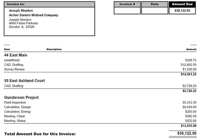 Consolidated Invoice (Printed Example)