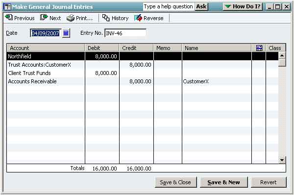 QuickBooks Trust fund payment journal entry