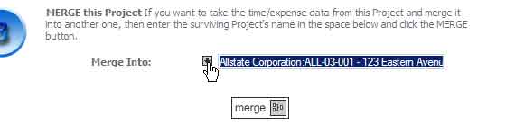 The DELETE Project page allows you to merge your deleted project's data into another project in the system.
