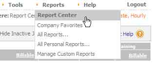 Select a Report using the Reports main menu