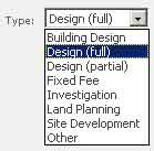 Select List, Project Type