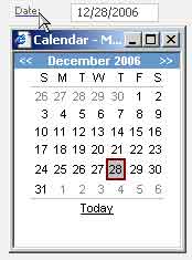 Calendar Popup Control